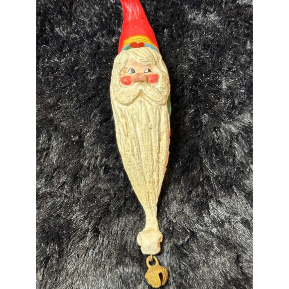Vintage House of Hatten Santa Claus Head with Bell Christmas Ornament 1994 - Picture 2 of 7